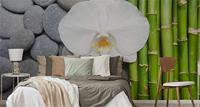 Fotobehang - Bamboe, Orchidee en stenen, Spa, Inspiratie, in 11 maten, inclusief behanglijm - thumbnail