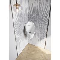 QeramiQ Sanlife hoek Urinoir - 27.8x37.2x45cm - bevestigingsset - sifon - spoelverdeler - wit 136500004cx - thumbnail