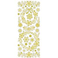 Creativ Company Stickers, kerst sterren, vel 10x24 cm, ca. 29 stuk, goud, 1 vel - thumbnail