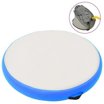 VidaXL Gymnastiekmat met pomp opblaasbaar 100x100x10 cm pvc blauw