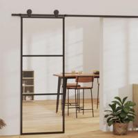VidaXL Schuifdeur met beslag 76x205 cm aluminium en esg-glas - thumbnail