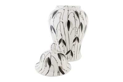 Tibor DKD Home Decor Porselein Zwart Wit Orientaals Blad van een plant (22 x 22 x 42 cm) Tibor DKD Home Decor Porselein Zwart Wit Orientaals Blad van een plant (22 x 22 x 42 cm)