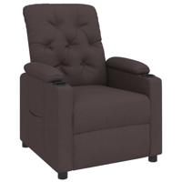 Fauteuil verstelbaar stof donkerbruin - thumbnail