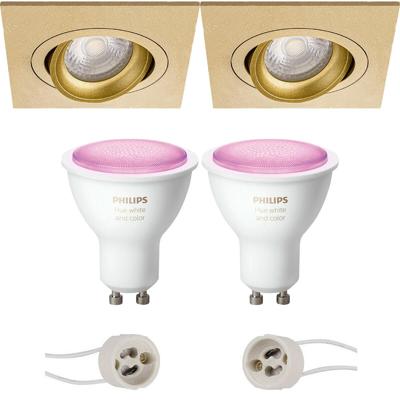 Philips Hue LED Spot Set GU10 - Mat Goud Bluetooth Kantelbaar