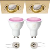 Philips Hue LED Spot Set GU10 - Mat Goud Bluetooth Kantelbaar - thumbnail