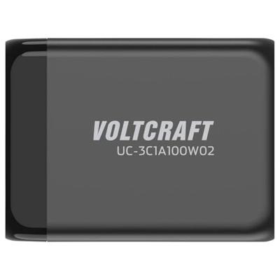 VOLTCRAFT UC-3C1A100W02 USB-oplader 100 W 3x USB-C, 1x USB-A USB PD Zwart Binnen GaN, USB Power Delivery (USB-PD), Snellader VOLTCRAFT UC-3C1A100W02 USB-oplader 100 W 3x USB-C, 1x USB-A USB PD Zwart Binnen GaN, USB Power Delivery (USB-PD), Snellader