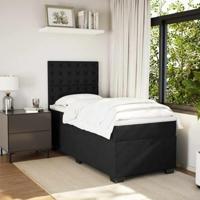 Boxspring met matras fluweel zwart 90x190 cm - thumbnail