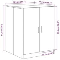 Wasmachinekast met opslag Zwart eiken 70.5 x 71.5 x 91.5 cm - thumbnail