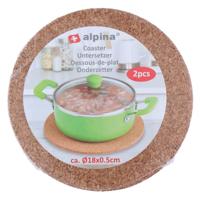 Alpina Onderzetterset 2-delig kurk Ø18cm - thumbnail