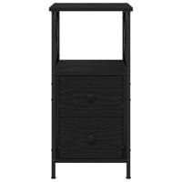 Nachtkastje met lade 2 pcs Zwart eiken 34 x 35.5 x 70 cm - thumbnail