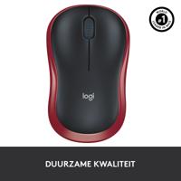 Logitech M185 Rood Draadloze Muis - thumbnail
