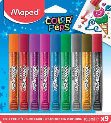 Maped Color Peps Glitterlijm 9 Kleuren 10.5 ml Maped Color Peps Glitterlijm 9 Kleuren 10.5 ml