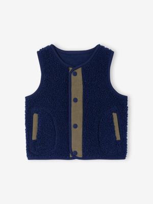 Mouwloos vest met drukknoopsluiting aan de voorkant marineblauw