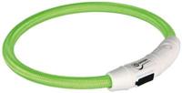 Trixie lichtgevende halsband hond flash usb tpu / nylon groen - thumbnail