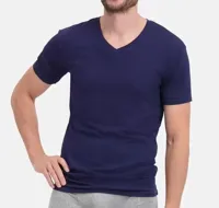 2-pak heren T-shirts V-hals - Velo - Bamboe heren ondershirts korte mouwen - Donkerblauw - Groen - Wit - Zwart - thumbnail
