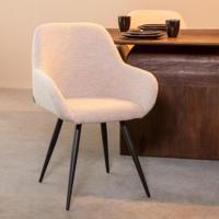 LABEL51 Eetkamerstoel Fender - Naturel - Boucle - Black Frame - thumbnail