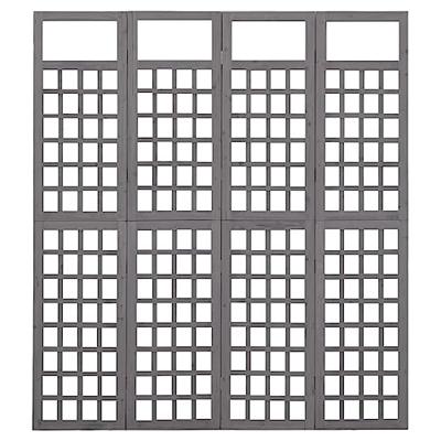 Kamerscherm/trellis met 4 panelen161x180 cm vurenhout grijs