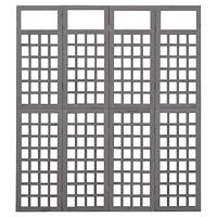 Kamerscherm/trellis met 4 panelen161x180 cm vurenhout grijs - thumbnail