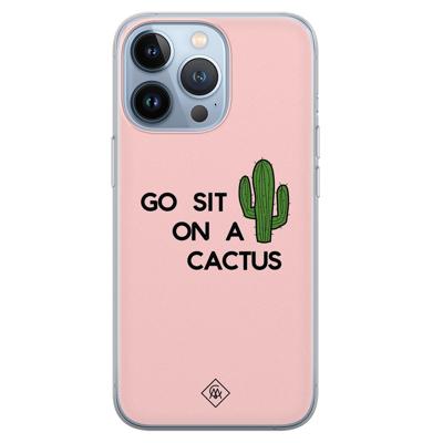 iPhone 13 Pro siliconen hoesje - Go sit on a cactus