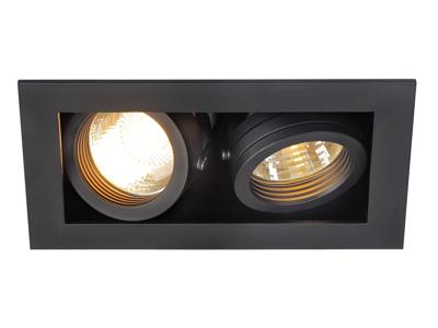 SLV InbouwspotKadux 2 GU10 9cm zwart - 115520