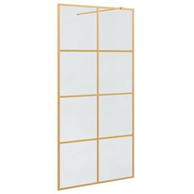 VidaXL Inloop douche wand goud 100 x 195 cm gehard glas