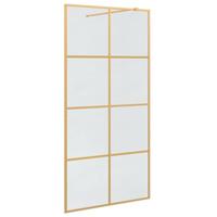 VidaXL Inloop douche wand goud 100 x 195 cm gehard glas - thumbnail