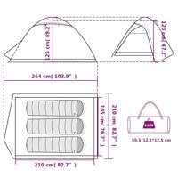 VidaXL Koepeltent 3-persoons waterdicht verduisterend stof wit - thumbnail