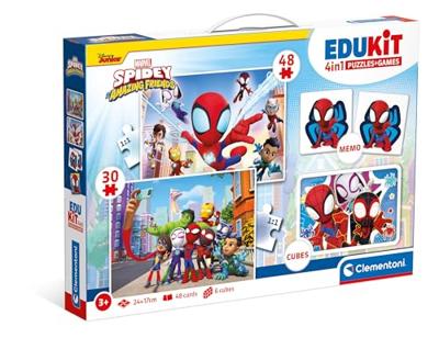 Clementoni Edukit Spidey and His Amazing Friends 4-in-1 puzzel- + spellenset