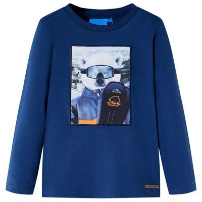 Kindershirt met lange mouwen berenprint 92 jeansblauw Kindershirt met lange mouwen berenprint 92 jeansblauw