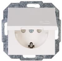 Kopp stopcontact met randaarde, kinderbeveiliging en klapdeksel - thumbnail