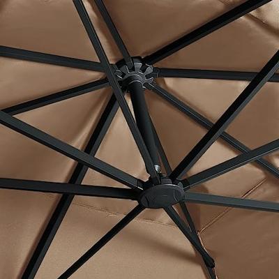 VidaXL Zweefparasol met led en aluminium paal 400x300 cm taupe