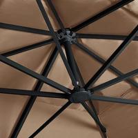 VidaXL Zweefparasol met led en aluminium paal 400x300 cm taupe - thumbnail