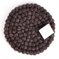 Vilten Onderzetter Donkerbruin (Rond) - thumbnail