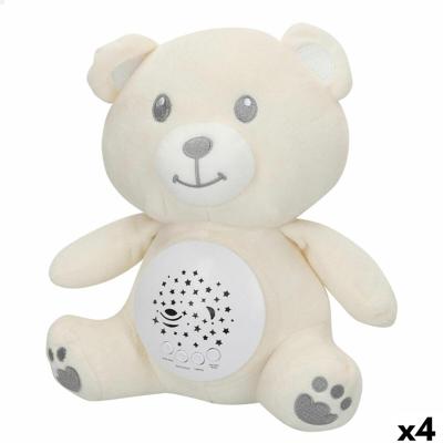 Knuffel met LED Projector Colorbaby Pluche Plastic 20 x 25 x 12 cm (4 Stuks)