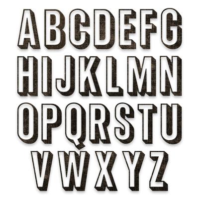 Sizzix • tim holtz thinlits die set alphanumeric shadow upper 26pcs