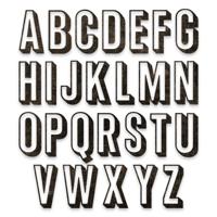 Sizzix • tim holtz thinlits die set alphanumeric shadow upper 26pcs - thumbnail