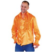 Blouse disco ruches populair oranje - thumbnail