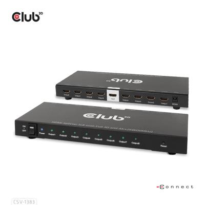 CLUB3D 1 to 8 HDMI Splitter Full 3D and 4K60Hz(600MHz)