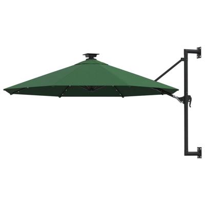 Wandparasol met LED's 300 cm groen