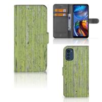 Motorola Moto E32 | Moto E32s | Book Style Case | Green Wood - thumbnail