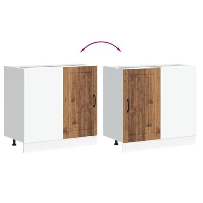 Spoelbakonderkast Lucca bewerkt hout oud houtkleurig Spoelbakonderkast Lucca bewerkt hout oud houtkleurig