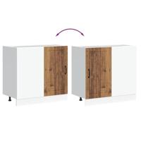 Spoelbakonderkast Lucca bewerkt hout oud houtkleurig - thumbnail