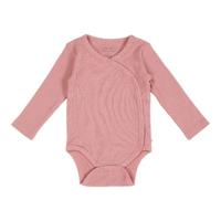 Little Dutch overslag romper lange mouw Rib Vintage Pink-74-80 - thumbnail