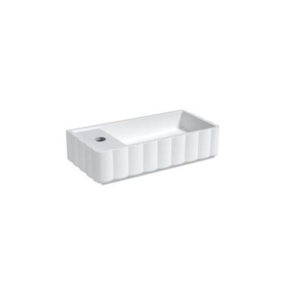 Riho Catching waves Fontein - 44x22cm - 1 kraangat links - solid surface - mat wit W045003105