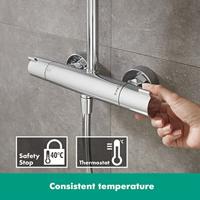 Hansgrohe Crometta s 240 1jet showerpipe met thermostaat chroom 27267000 - thumbnail