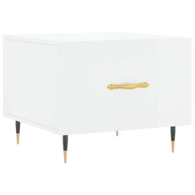 Salontafel 50x50x40 cm bewerkt hout hoogglans wit