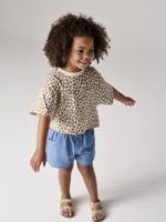 Lichtgewicht denim meisjesshort die gemakkelijk aan te trekken is stone - thumbnail