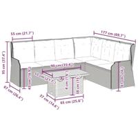 5-delige Loungeset met kussens poly rattan grijs - thumbnail