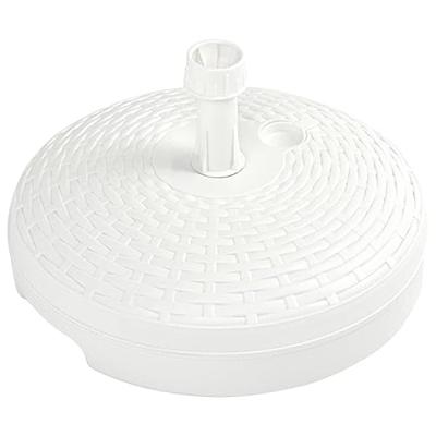 VidaXL Parasolvoet gevuld met zand/water 20 l kunststof rattan wit VidaXL Parasolvoet gevuld met zand/water 20 l kunststof rattan wit