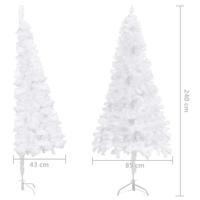 VidaXL Kunstkerstboom hoek 240 cm pvc wit - thumbnail